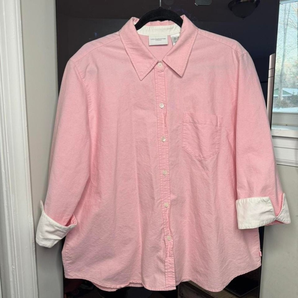 Liz Claiborne Lizsport Pink Button-Down